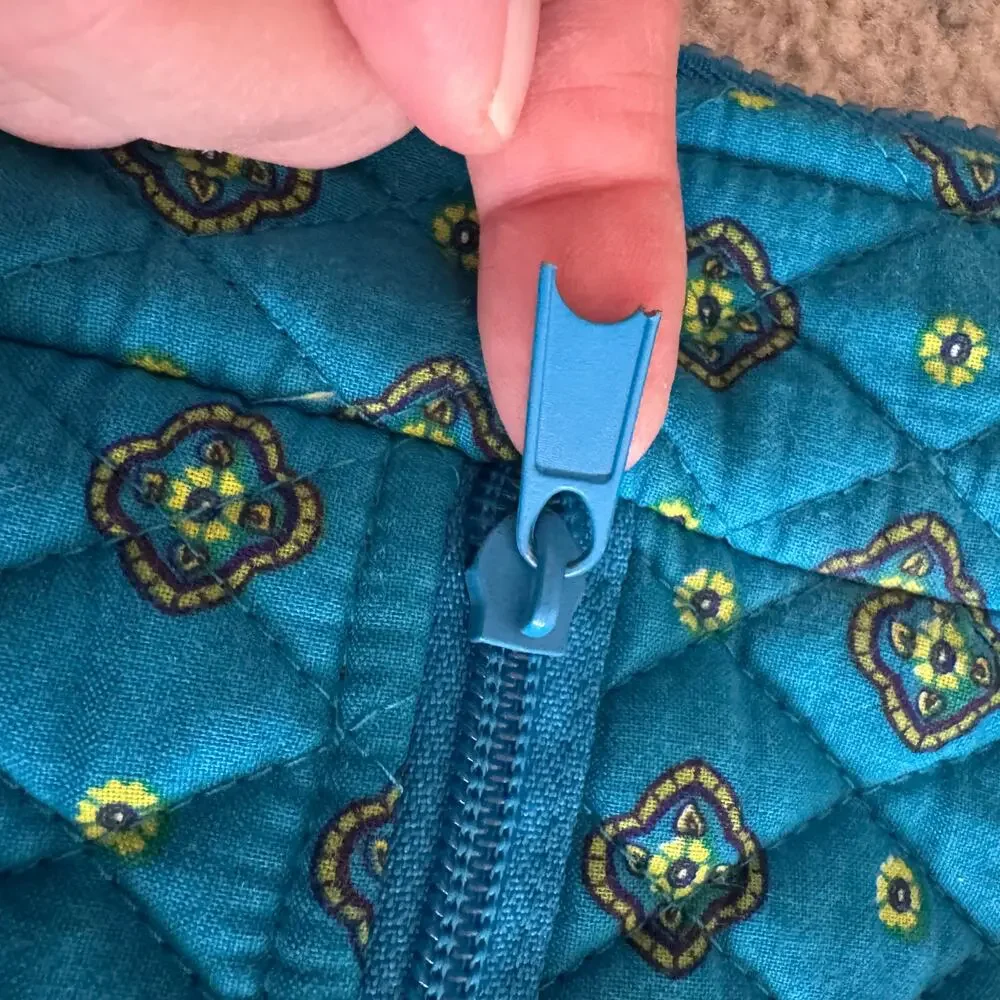 Country Provencal Quilted Cotton Garment Bag Turquoise Green Paisley Storage Bag